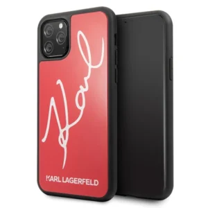 Karl Lagerfeld KLHCN58DLKSRE iPhone 11 Pro czerwony/red hard case Signature Glittereng