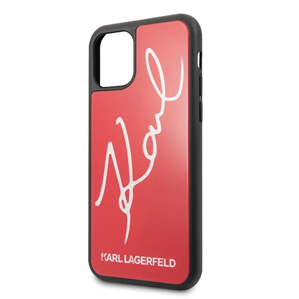 Karl Lagerfeld KLHCN58DLKSRE iPhone 11 Pro czerwony/red hard case Signature Glittereng