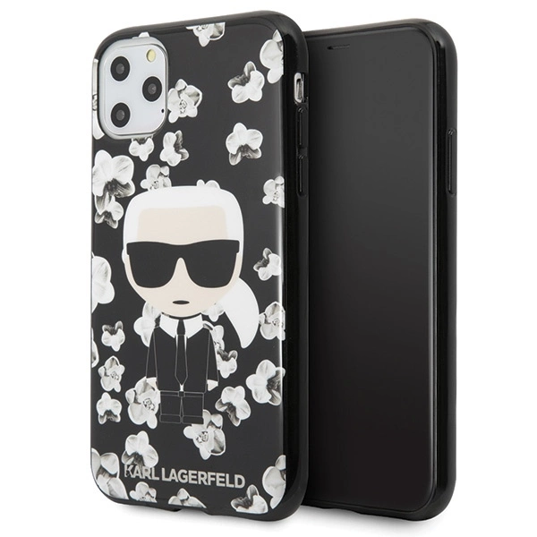 Karl Lagerfeld KLHCN58FLFBBK iPhone 11 Pro czarny/black Flower Ikonik Karleng