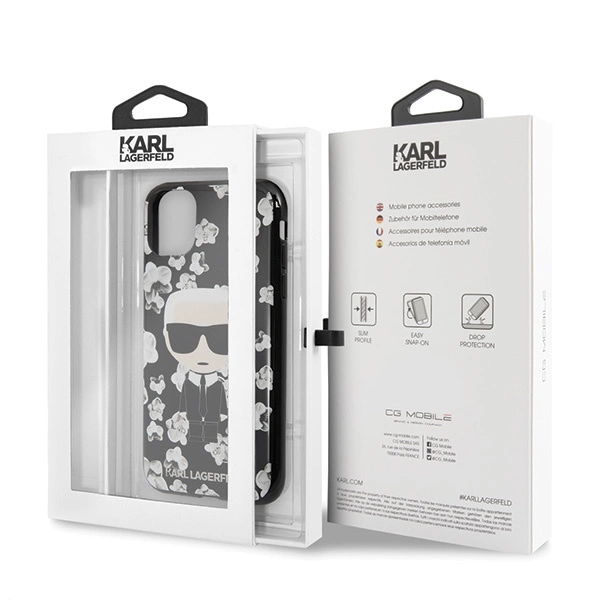 Karl Lagerfeld KLHCN58FLFBBK iPhone 11 Pro czarny/black Flower Ikonik Karleng