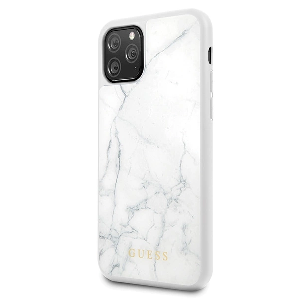 Guess GUHCN58HYMAWH iPhone 11 Pro biały/white Marbleeng