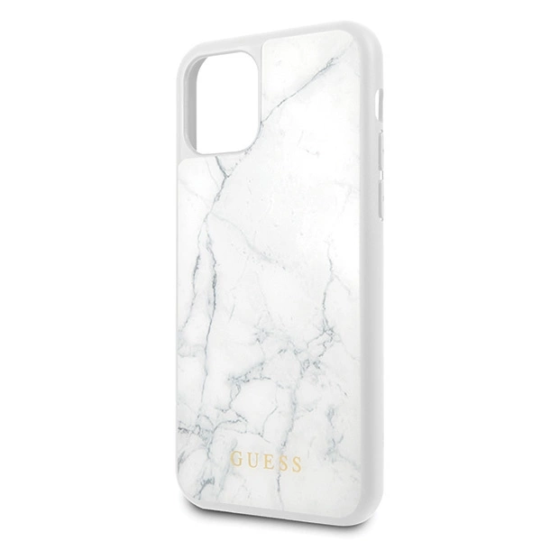 Guess GUHCN58HYMAWH iPhone 11 Pro biały/white Marbleeng