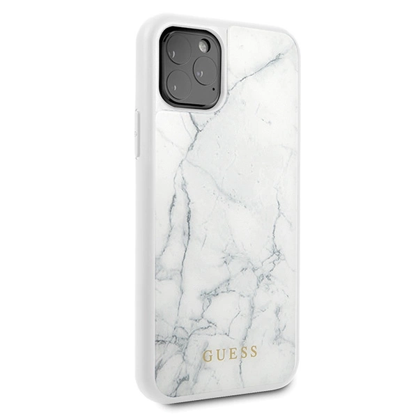 Guess GUHCN58HYMAWH iPhone 11 Pro biały/white Marbleeng