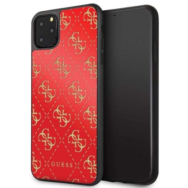 Guess GUHCN654GGPRE iPhone 11 Pro Max red/red hard case 4G Double Layer Glittereng