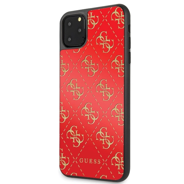Guess GUHCN654GGPRE iPhone 11 Pro Max red/red hard case 4G Double Layer Glittereng