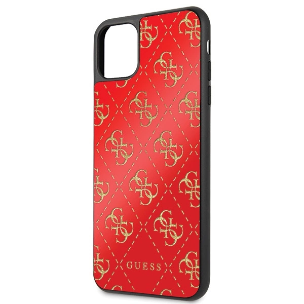 Guess GUHCN654GGPRE iPhone 11 Pro Max red/red hard case 4G Double Layer Glittereng