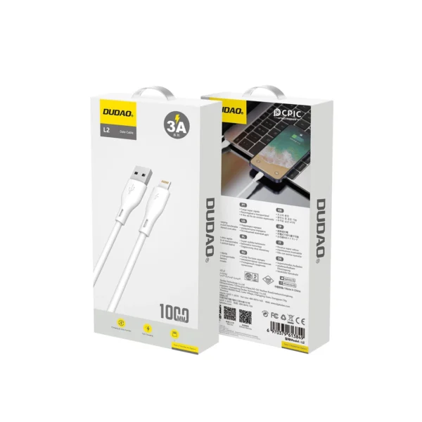 Dudao USB / Lightning 3A 1m white cable (L2L 1m white)eng