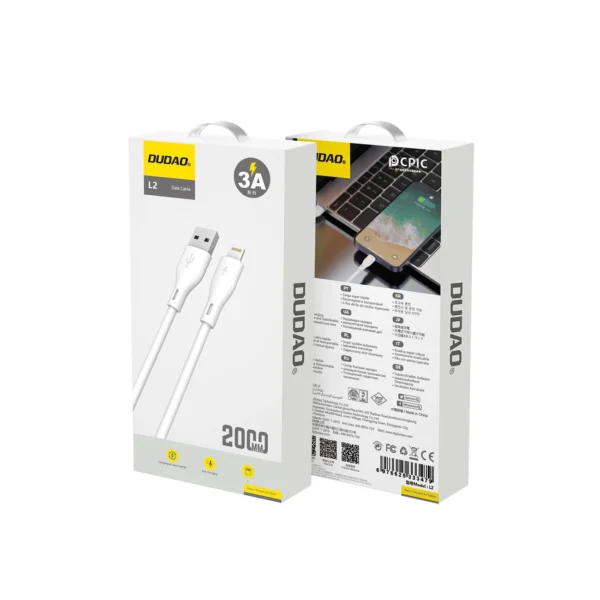 Dudao L2L USB-A / Lightning 3A Cable 2m - Whiteeng