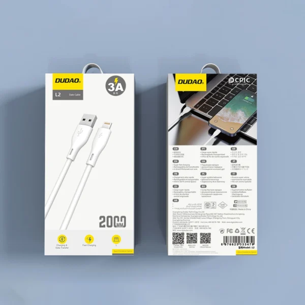 Dudao L2L USB-A / Lightning 3A Cable 2m - Whiteeng
