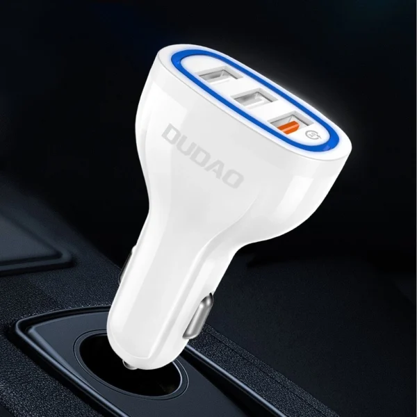Dudao car charger quick charge Quick Charge 3.0 QC3.0 2.4A 18W 3x USB white (R7S white)eng