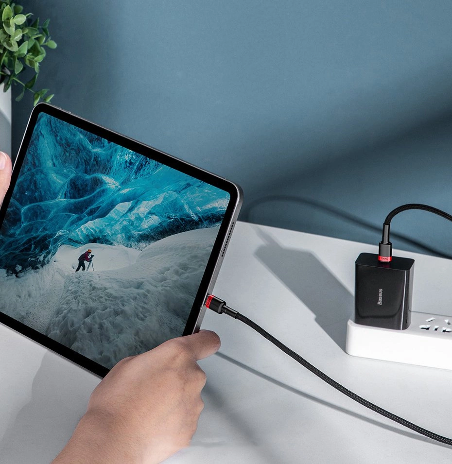 Baseus CATKLF-ALG1 USB-C - USB-C PD QC cable 100W 5A 2m - grayeng