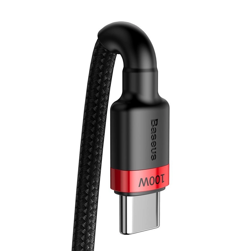 Baseus CATKLF-AL91 USB-C - USB-C PD QC cable 100W 5A 480Mb/s 2m - black and redeng