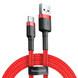 Baseus Cafule Cable Durable Nylon Cable USB / USB-C QC3.0 2A 3M Red (CATKLF-U09)eng