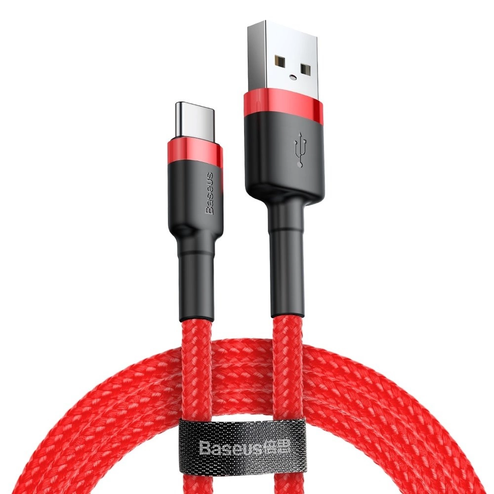 Baseus Cafule Cable Durable Nylon Cable USB / USB-C QC3.0 2A 3M Red (CATKLF-U09)eng