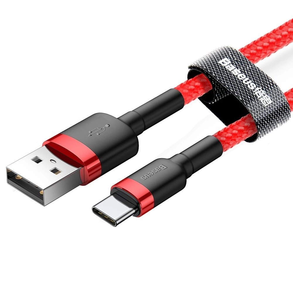 Baseus Cafule Cable Durable Nylon Cable USB / USB-C QC3.0 2A 3M Red (CATKLF-U09)eng