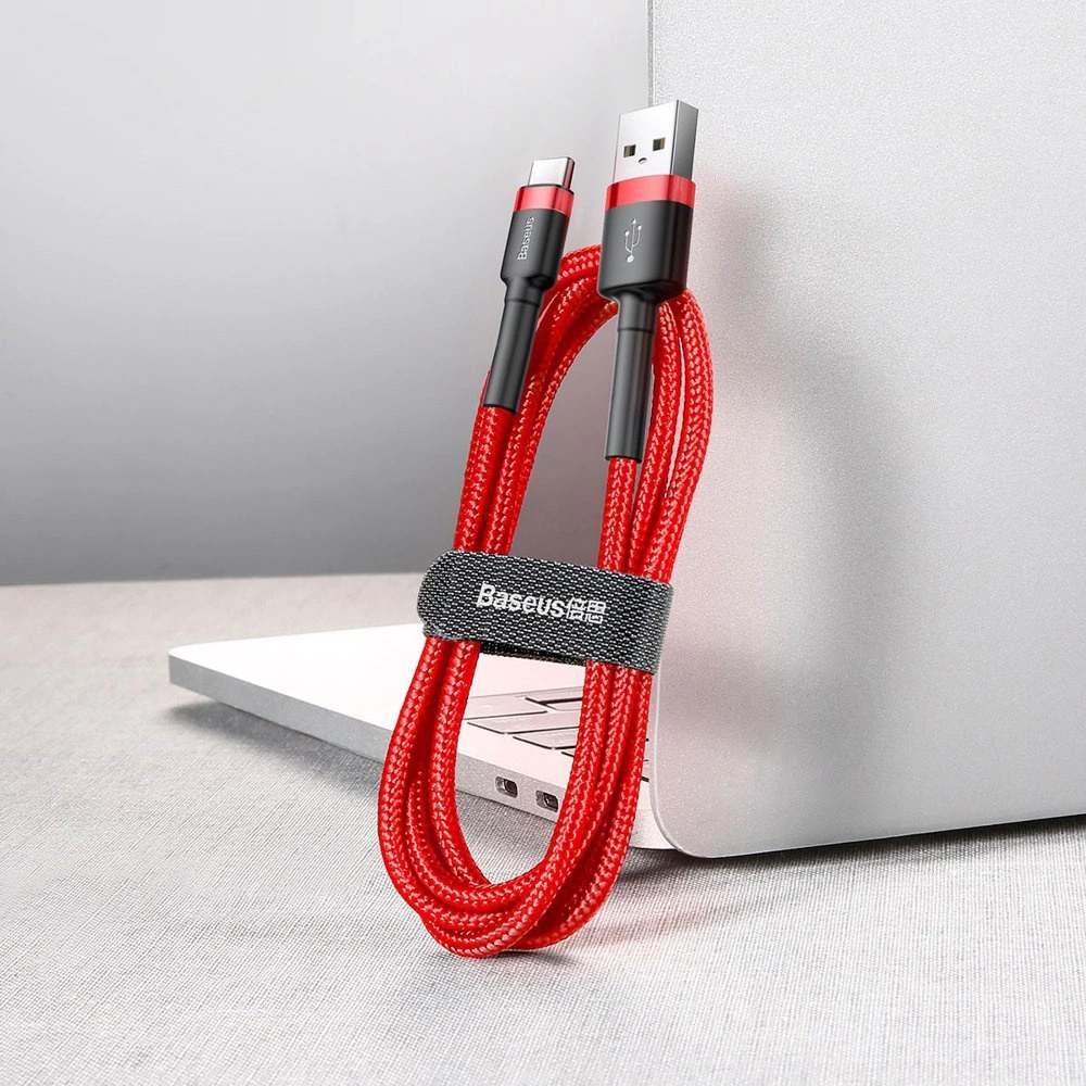 Baseus Cafule Cable Durable Nylon Cable USB / USB-C QC3.0 2A 3M Red (CATKLF-U09)eng