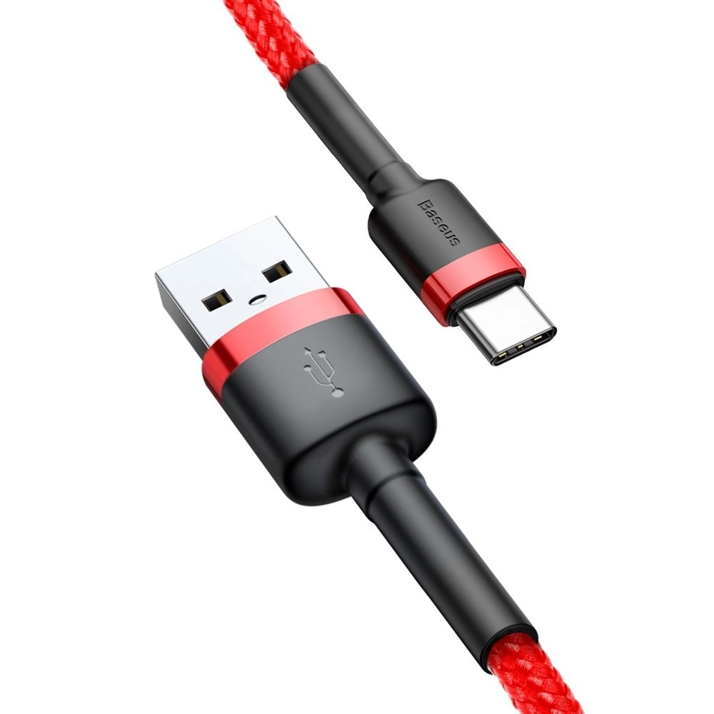 Baseus Cafule Cable Durable Nylon Cable USB / USB-C QC3.0 2A 3M Red (CATKLF-U09)eng