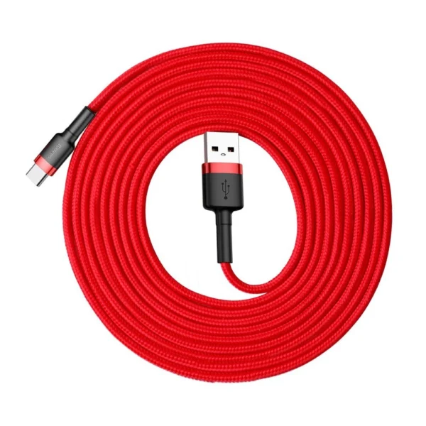 Baseus Cafule Cable Durable Nylon Cable USB / USB-C QC3.0 2A 3M Red (CATKLF-U09)eng