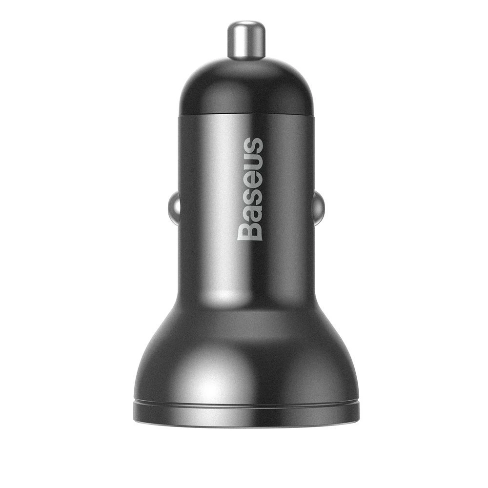 Baseus car charger 2x USB 4.8A 24W with LCD gray (CCBX-0G)eng