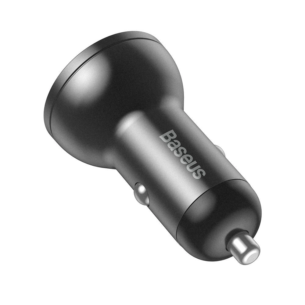 Baseus car charger 2x USB 4.8A 24W with LCD gray (CCBX-0G)eng