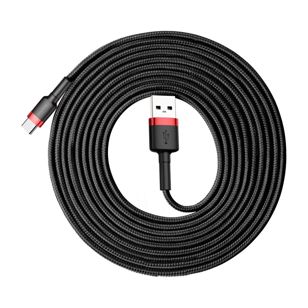 Baseus Cafule Cable Durable Nylon Cable USB / USB-C QC3.0 2A 3M Black-Red (CATKLF-U91)eng
