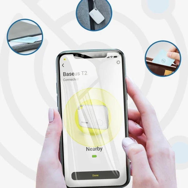 Baseus T2 keychain mini wireless key and other object finder white (ZLFDQT2-02)eng