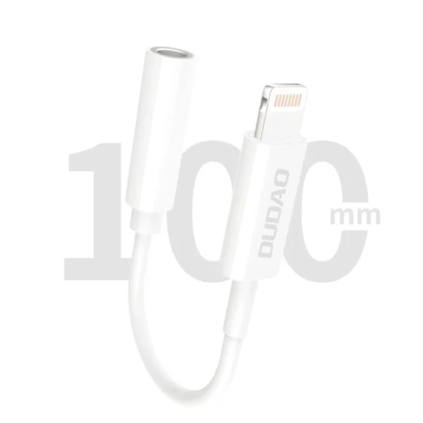 Dudao audio adapter headphone adapter from Lightning to 3.5 mm mini jack white (L16i white)eng