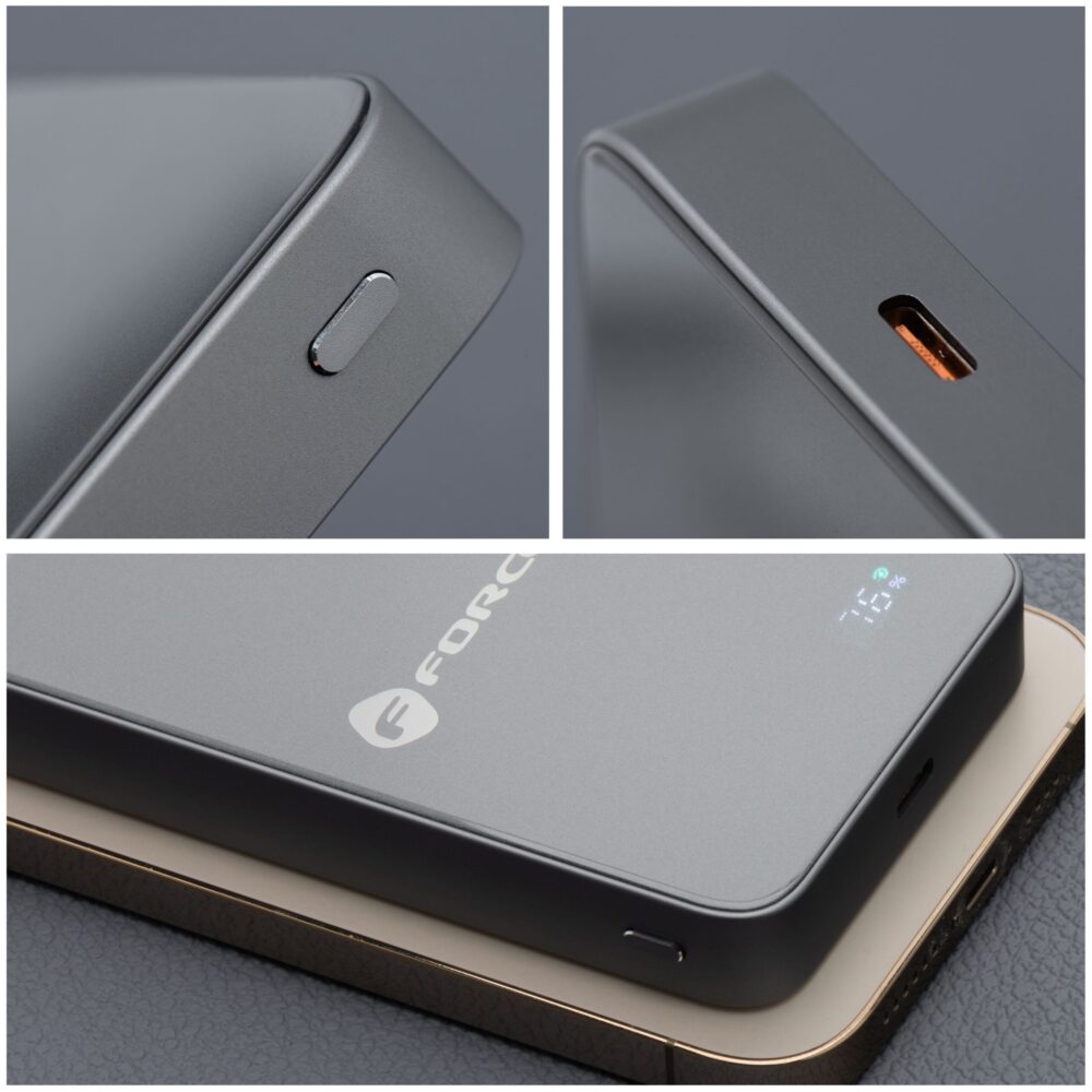 569d299c3351a8d3e6b086f9f2d6e781 Powerbank compatible with MagSafe Forcell F-Energy SuperSlim F10K8 QC4.0 PD3.0 15W 10000 mAh grey