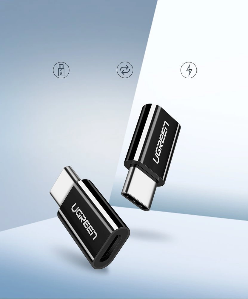 Ugreen adapter micro USB to USB Type C adapter black (30391)eng