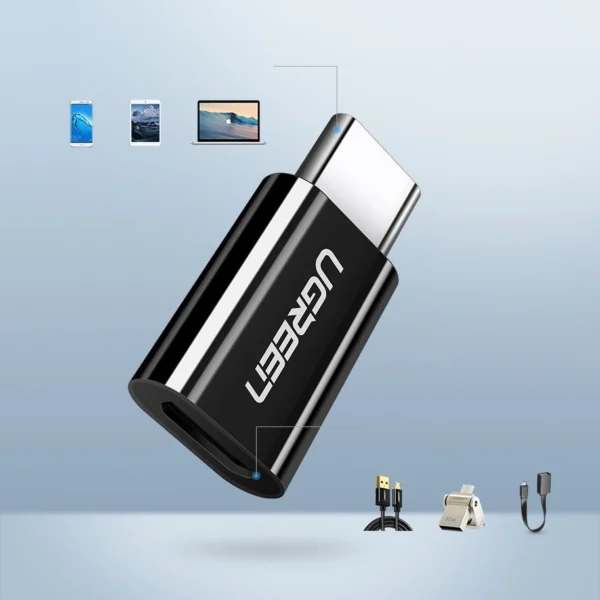 Ugreen adapter micro USB to USB Type C adapter black (30391)eng