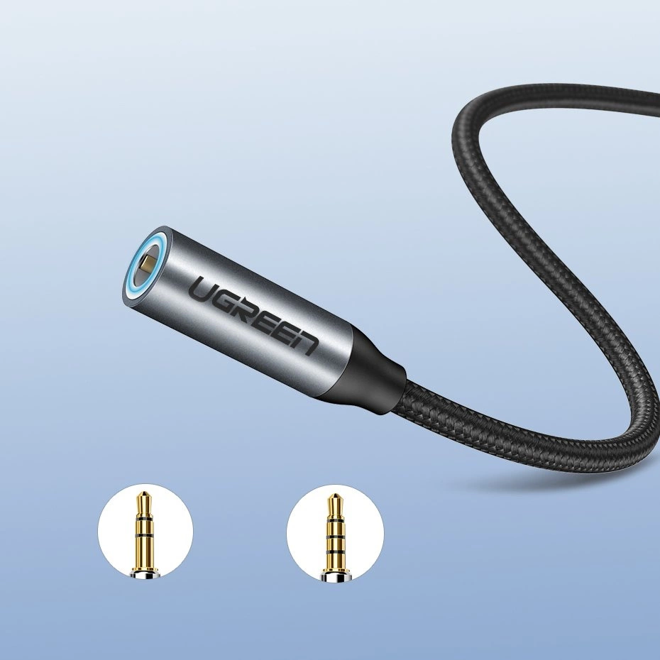 Ugreen Headphone Adapter with 3.5mm mini jack to USB Type C 10cm gray (30632)eng