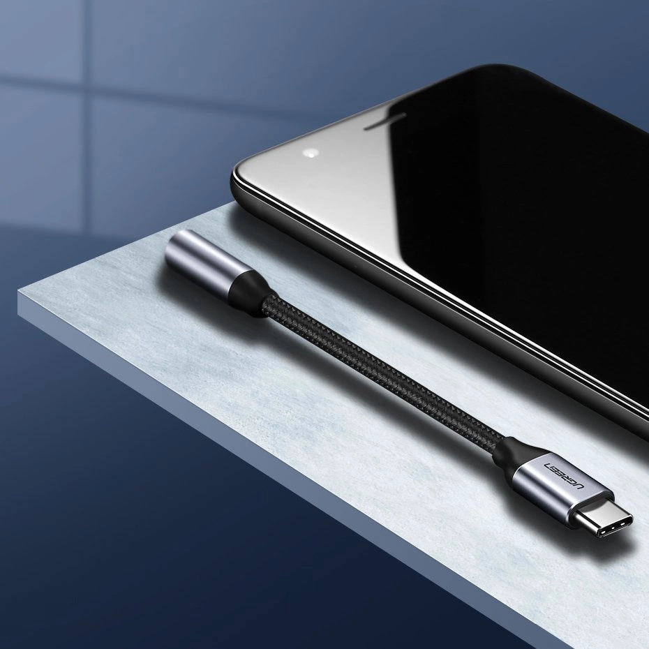 Ugreen Headphone Adapter with 3.5mm mini jack to USB Type C 10cm gray (30632)eng