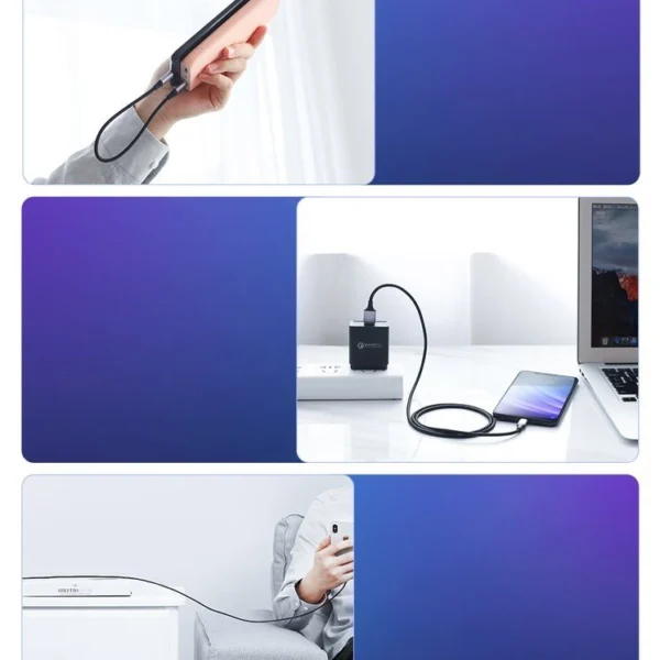 Ugreen US288 60125 USB-A / USB-C QC 3.0 3A 0.5m cable - grayeng