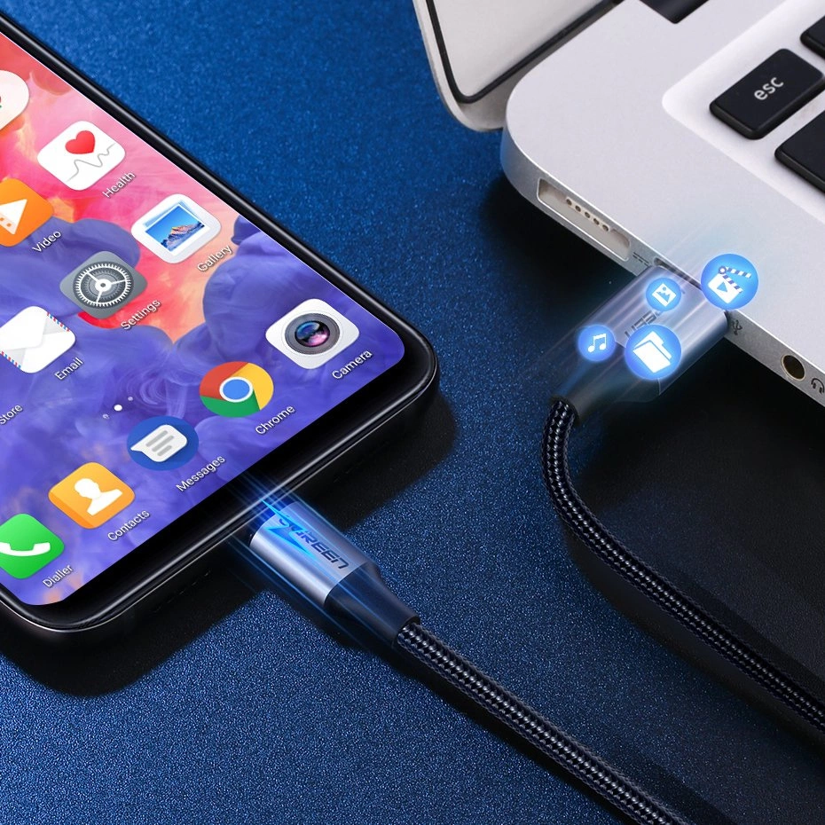 Ugreen US288 60125 USB-A / USB-C QC 3.0 3A 0.5m cable - grayeng