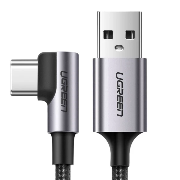 Ugreen US284 50942 USB-A (straight) / USB-C (angled) cable 3A 2m - grayeng