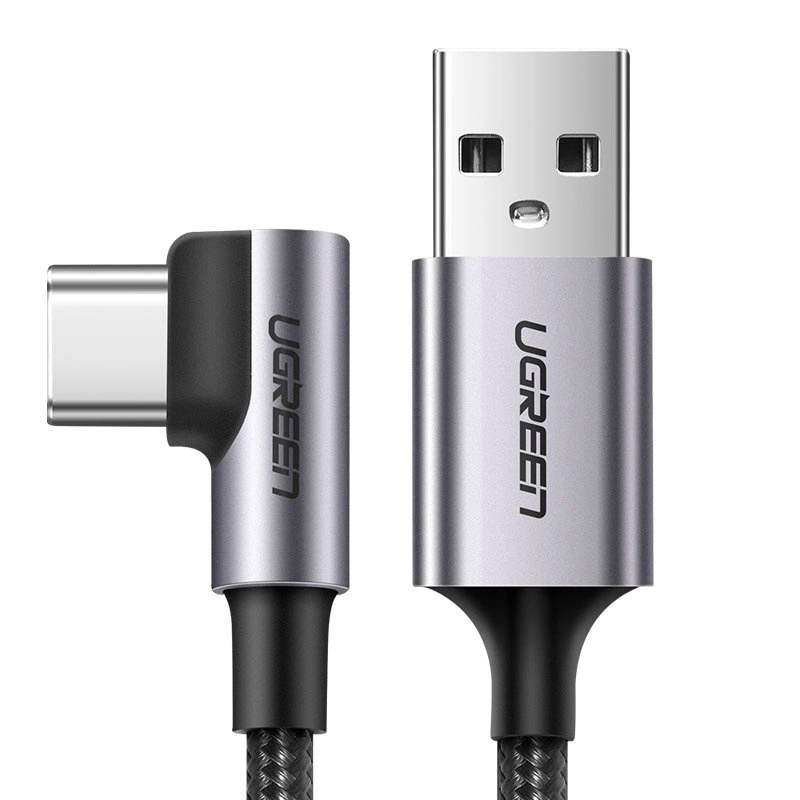 Ugreen US284 50942 USB-A (straight) / USB-C (angled) cable 3A 2m - grayeng