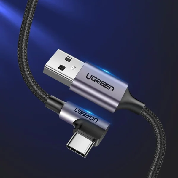 Ugreen US284 50942 USB-A (straight) / USB-C (angled) cable 3A 2m - grayeng