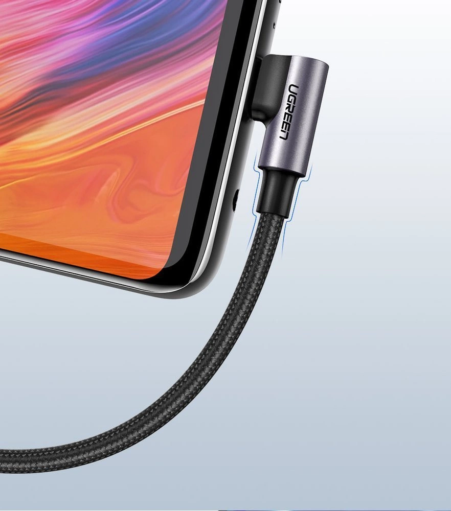 Ugreen US284 50942 USB-A (straight) / USB-C (angled) cable 3A 2m - grayeng