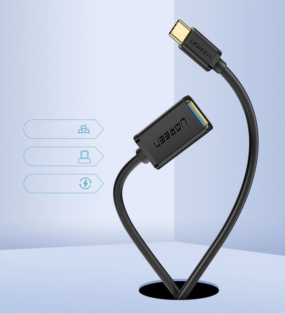 Ugreen US154 30701 USB-A 3.0 (female) / USB-C 3.0 (male) OTG adapter - blackeng