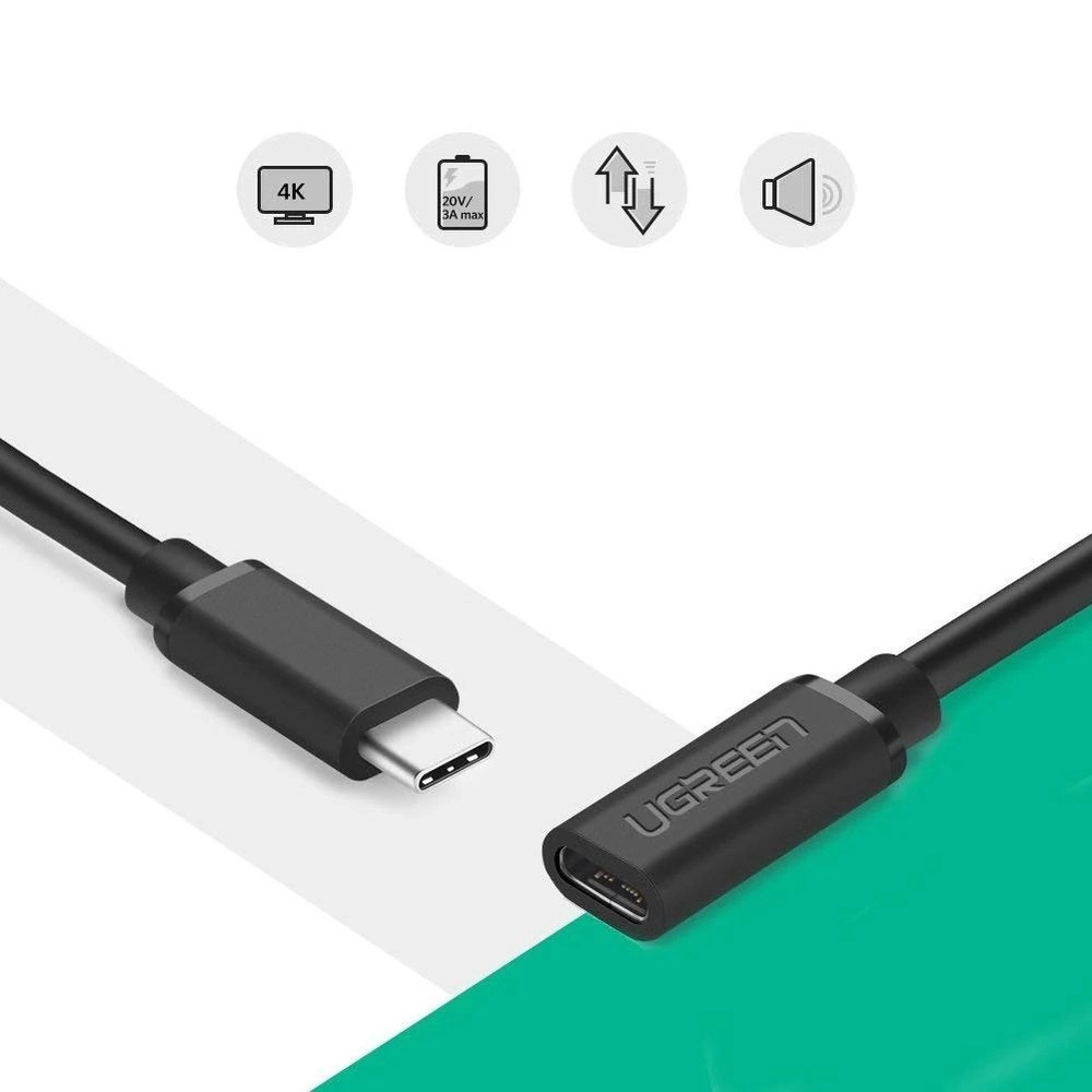 Ugreen 40574 USB-C - USB-C 5Gb/s cable 0.5m - blackeng