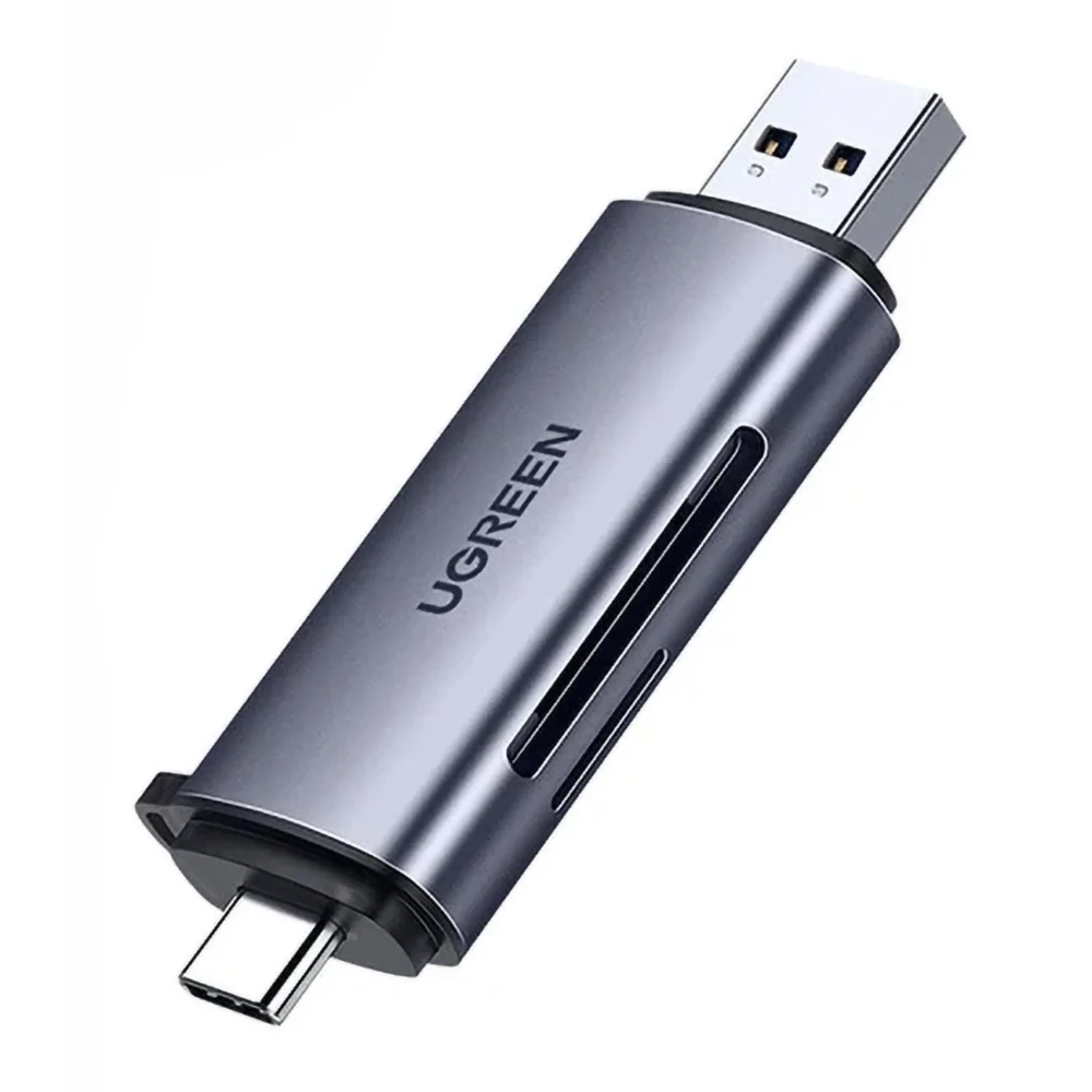 Ugreen CM185 50706 reader for SD / micro SD cards on USB-A 3.0 / USB-C 3.0 - grayeng