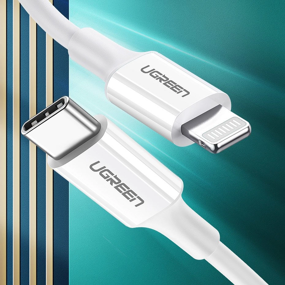 Ugreen US171 Lightning - USB-C MFi PD cable 20W 480Mb/s 1m - whiteeng
