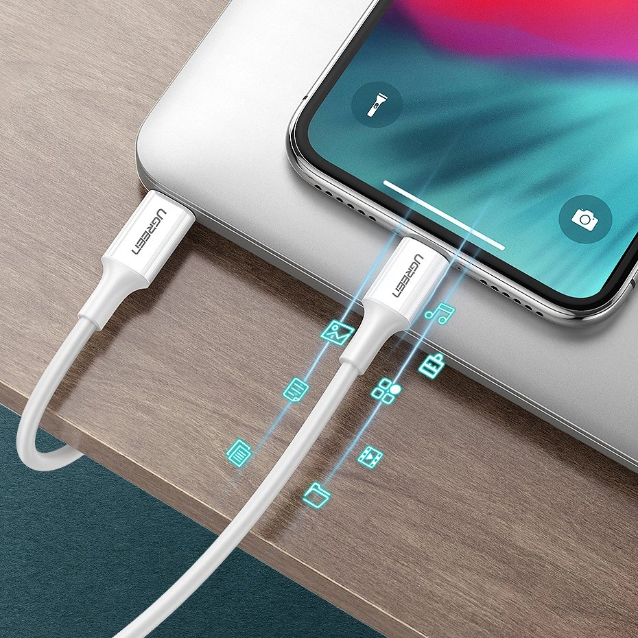 Ugreen US171 Lightning - USB-C MFi PD cable 20W 480Mb/s 1m - whiteeng