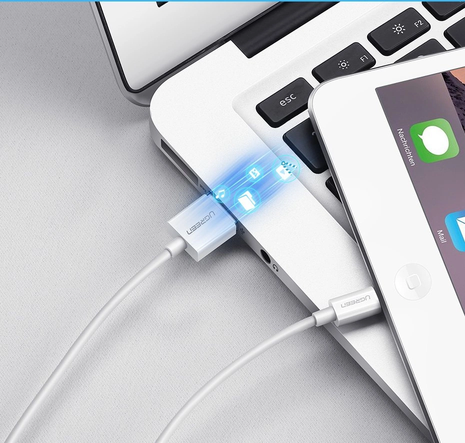 Ugreen US155 20728 USB-A / Lightning MFi 2.4A cable 1m - whiteeng