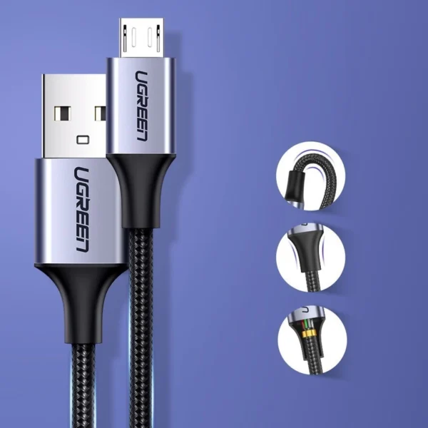Ugreen US290 60146 USB-A / micro USB 2.4A cable 1m - grayeng