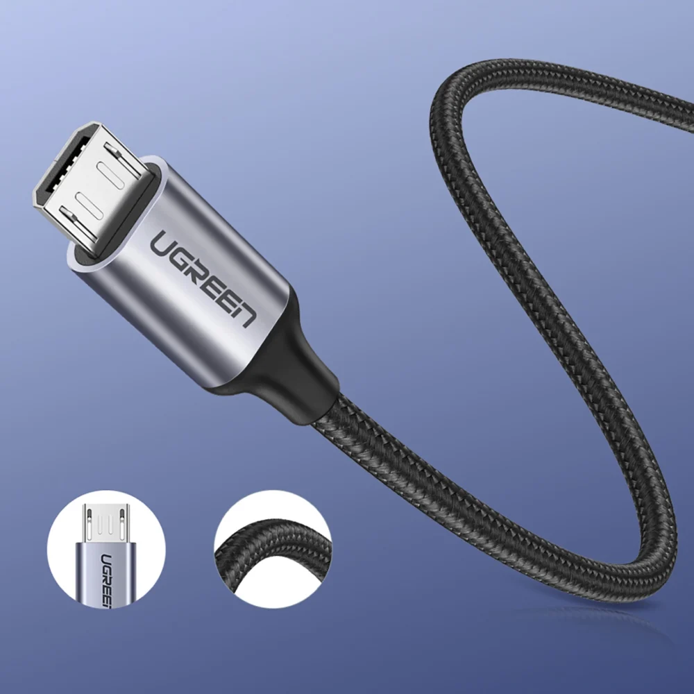 Ugreen US290 60148 USB-A / micro USB 2.4A cable 2m - grayeng