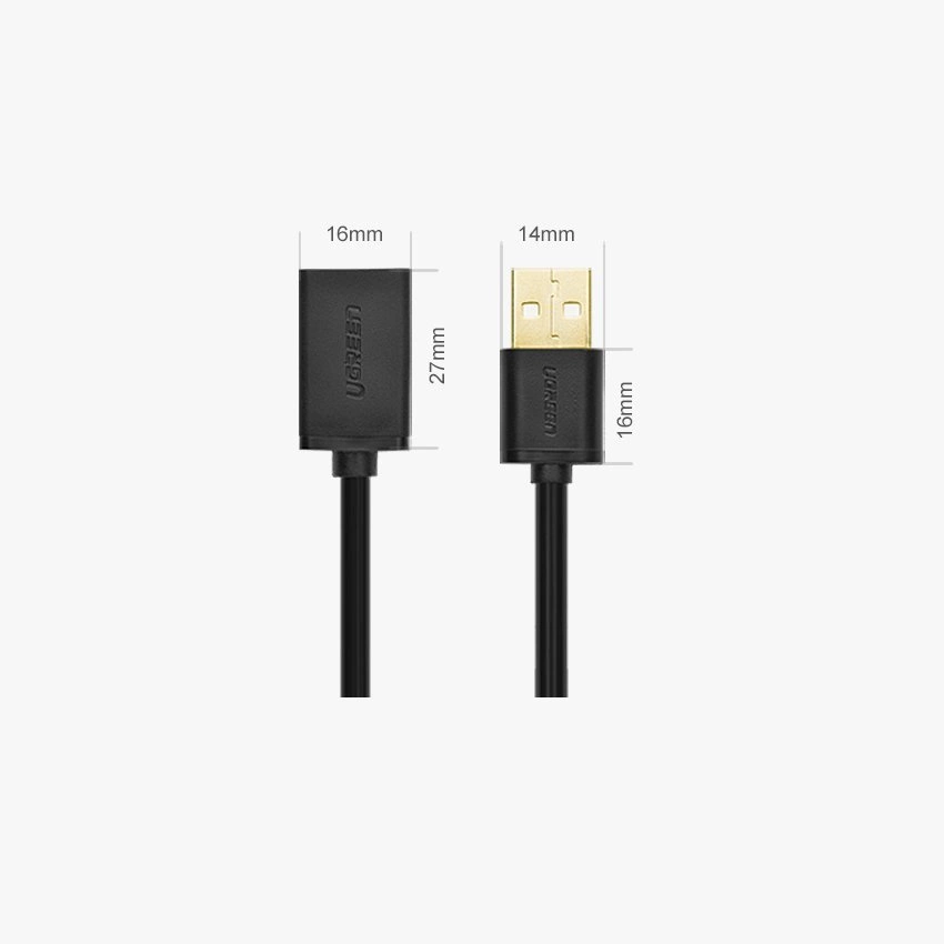 Ugreen cable adapter USB (female) - USB (male) 2m black (10316)eng