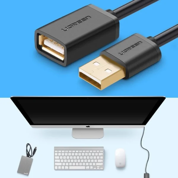 Ugreen cable adapter USB (female) - USB (male) 2m black (10316)eng