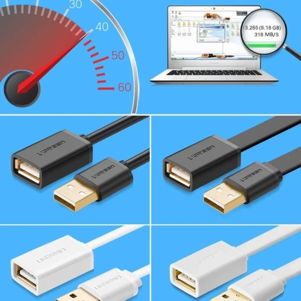 Ugreen cable adapter USB (female) - USB (male) 2m black (10316)eng