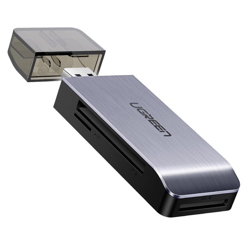 Ugreen SD / micro SD / CF / MS card reader for USB 3.0 gray (50541)eng